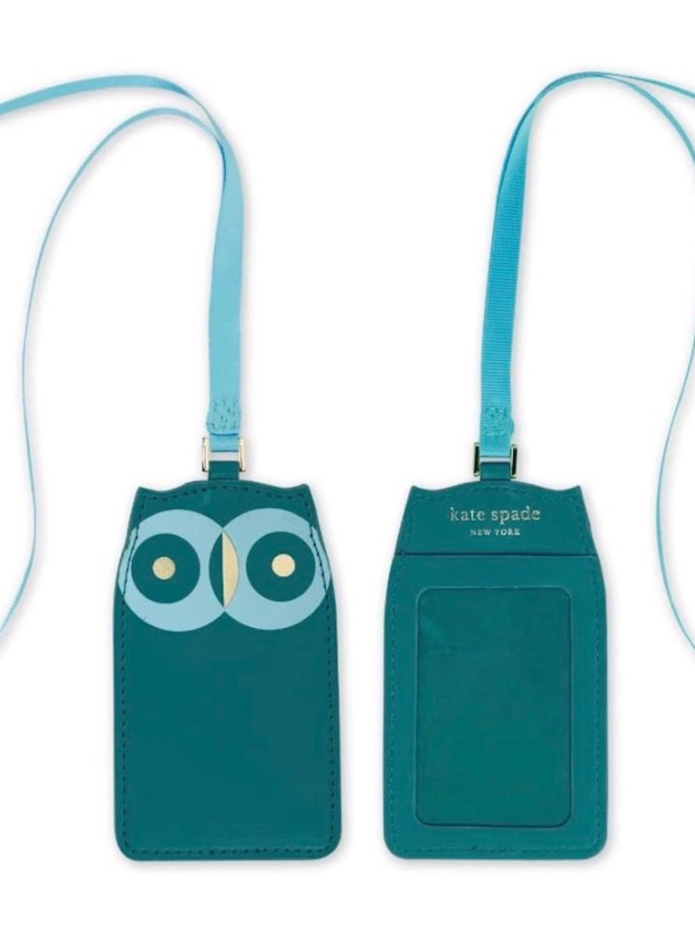 kate spade turquoise owl luggage tag